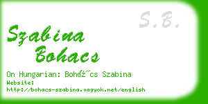 szabina bohacs business card